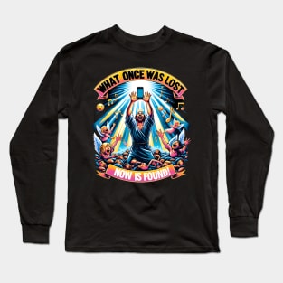 Hallelujah - The joy of finding your phone after thinking you lost it. What once was lost, now is found! Long Sleeve T-Shirt